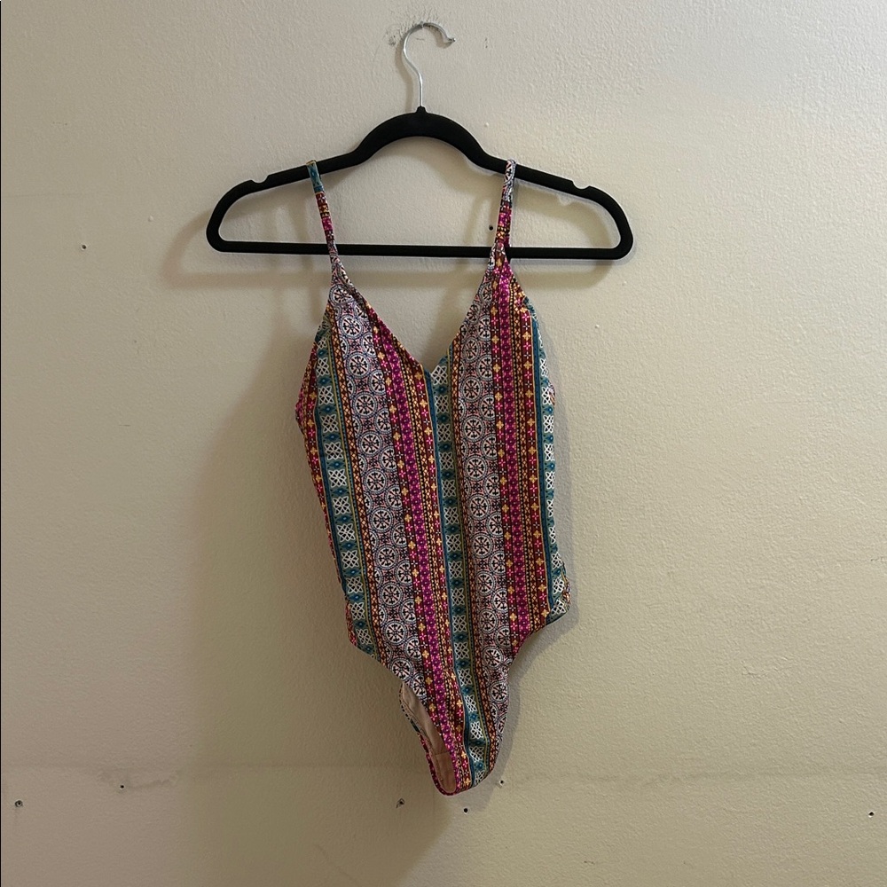 Xhilaration Multicolor Striped One Piece Swimsuit